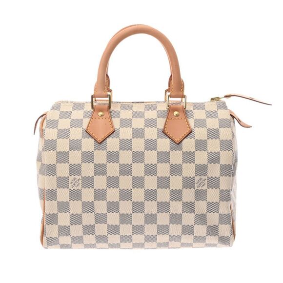Louis Vuitton Damier Azur Speedy 25 White Canvas Handbag - Picture 1 of 9